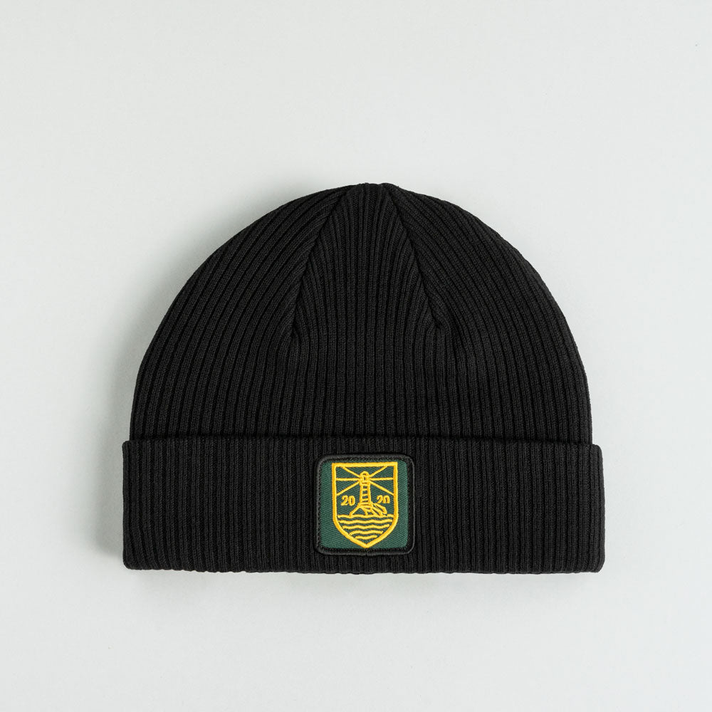 Beanie mit Patch in Schwarz